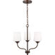 Windom 3 Light 18 inch Bronze Chandelier Ceiling Light in Burnt Sienna