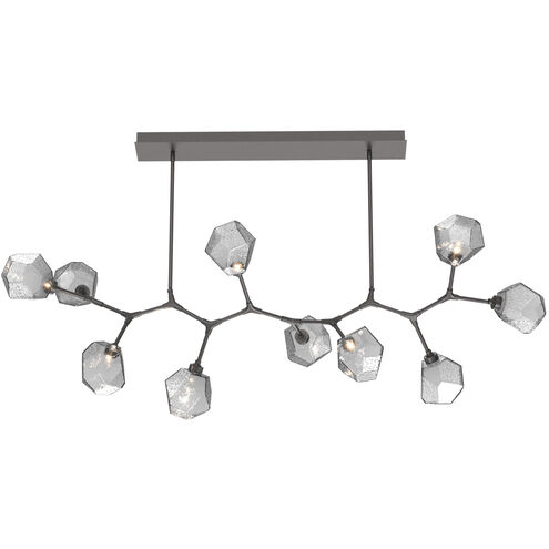 Gem LED Graphite Linear Pendant Ceiling Light in Smoke, 2700K LED, Branch