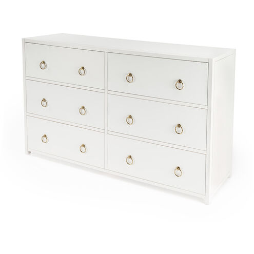 Lark 6 Drawer Dresser in White