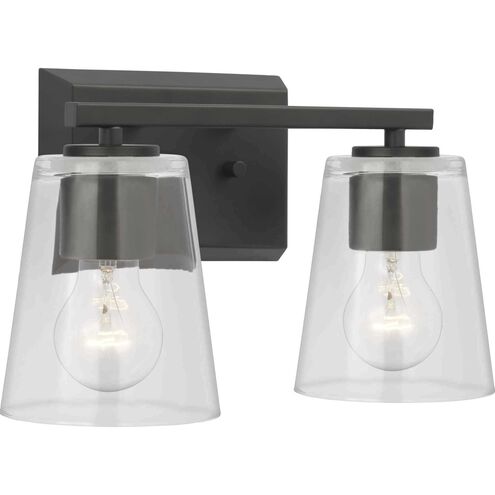 Vertex 2 Light 12.87 inch Matte Black Bath Light Wall Light
