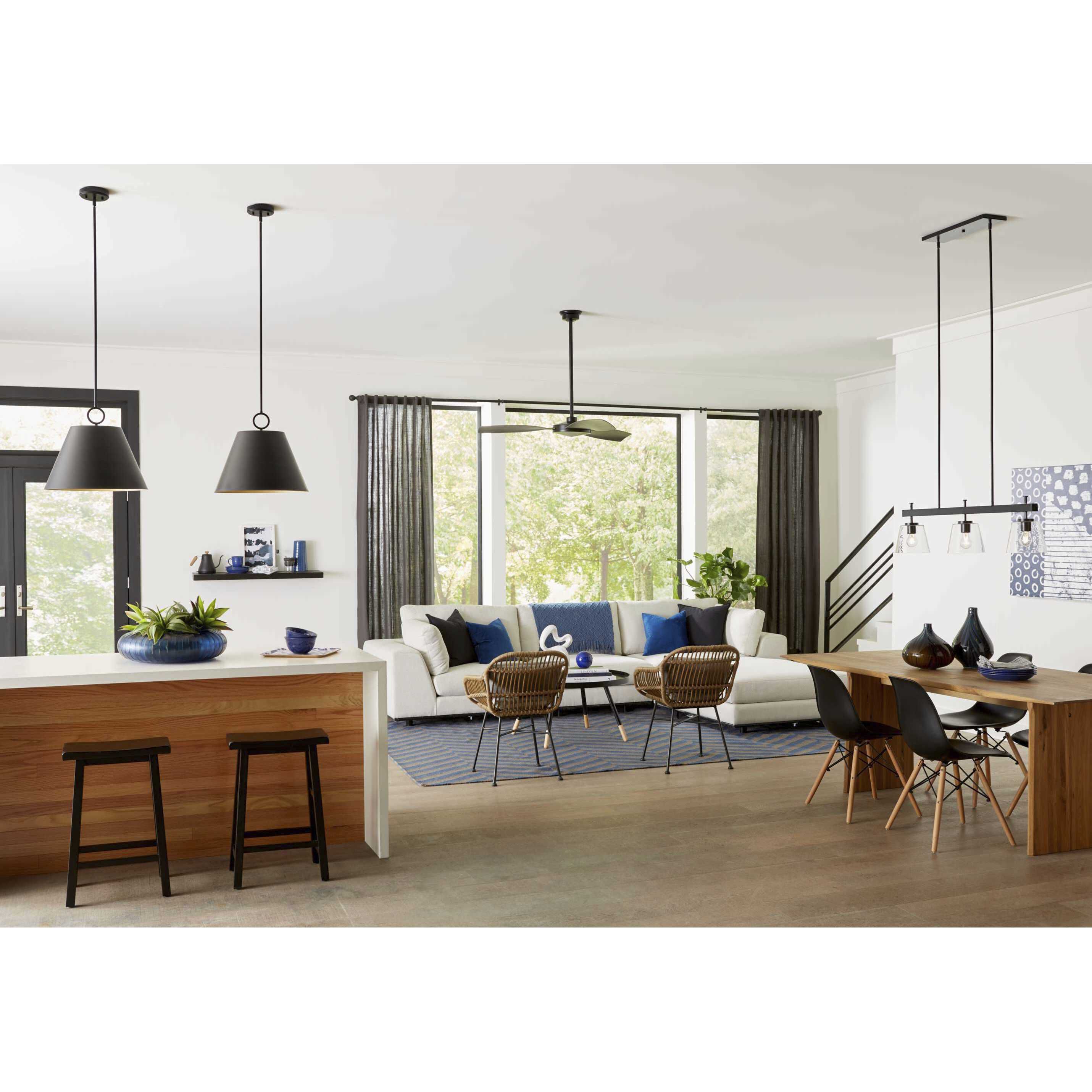 Parkhurst 3 Light 18 inch Matte Black Pendant Ceiling Light