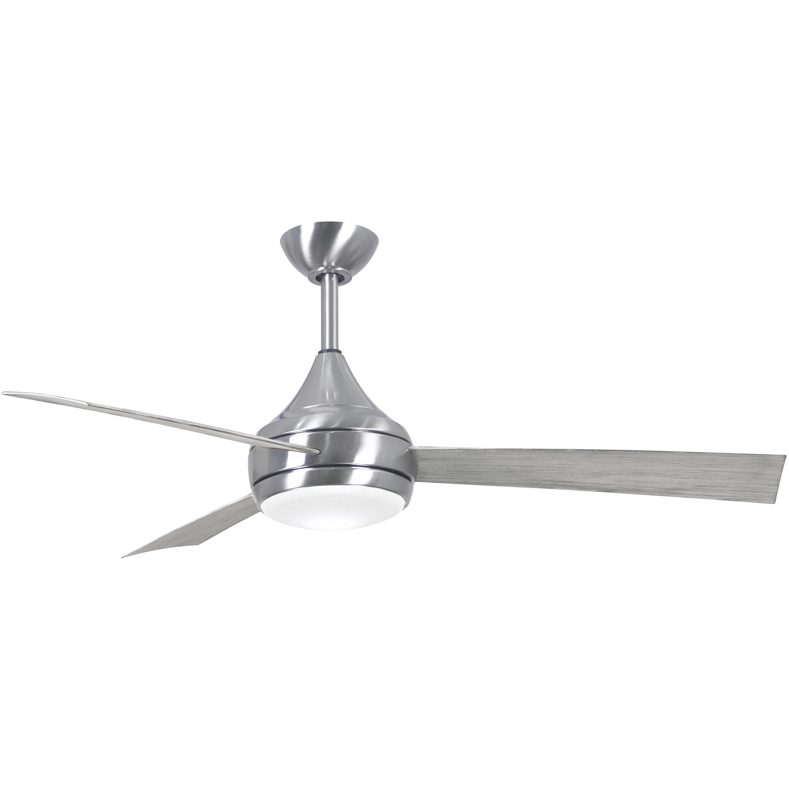 Atlas Donaire 52 inch Brushed Stainless with Barn Wood Tone Blades Paddle Fan, Coastal Wet Rated