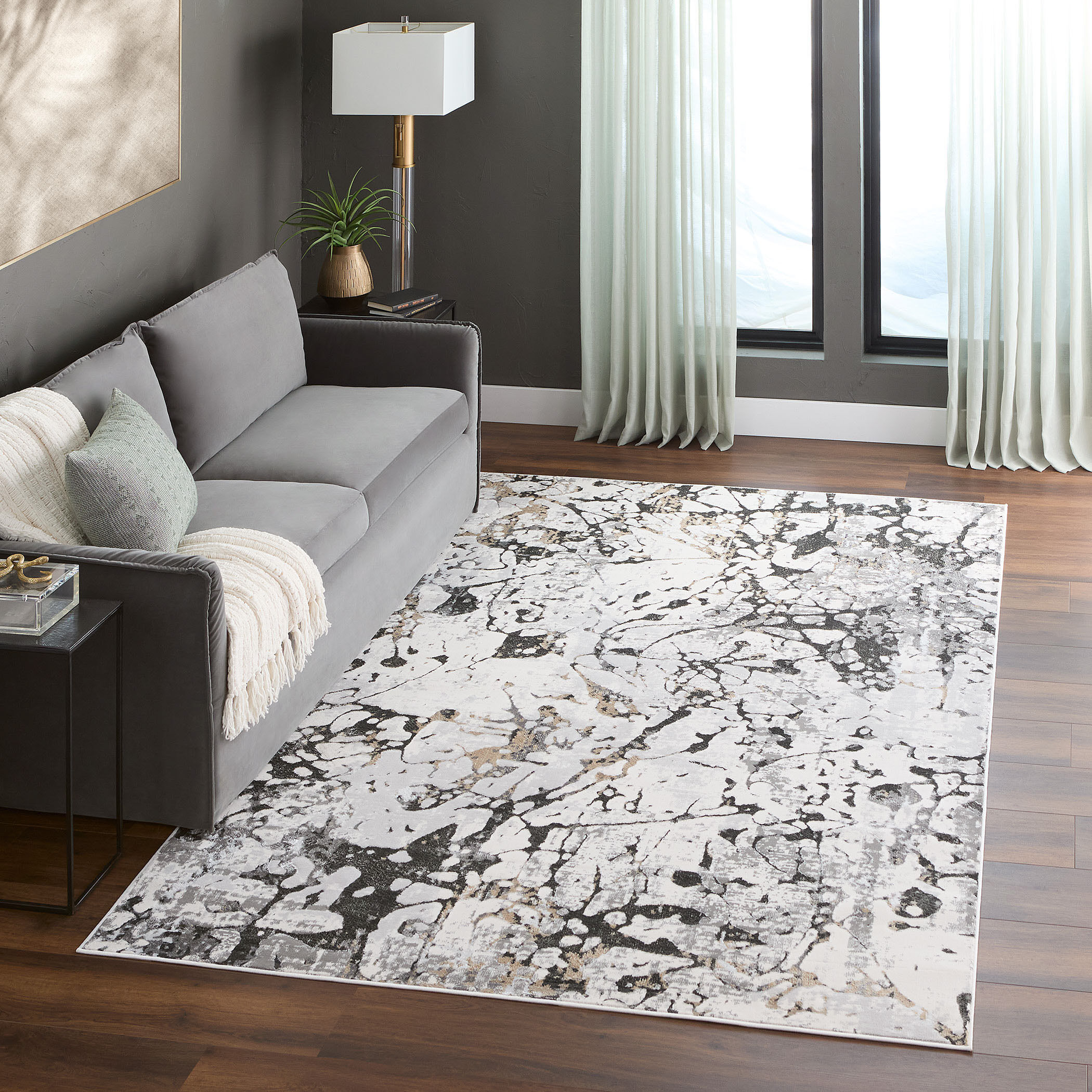 Fatima 36 X 24 inch Mineral Tones Rug in 2 x 3