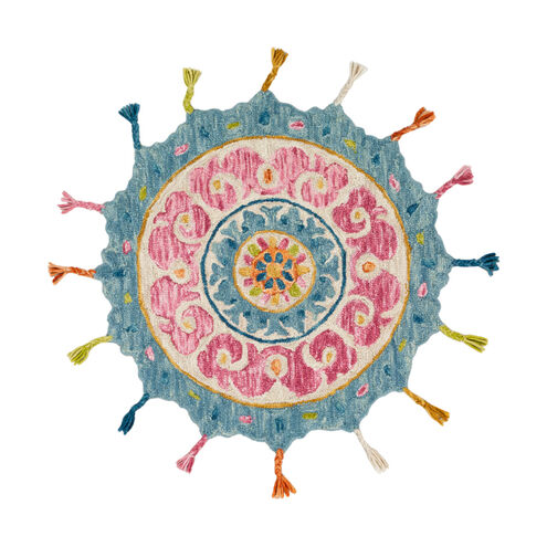 Bonifate 36 X 36 inch Rose/Lime/Khaki/Burnt Orange/Mustard/Aqua Rugs, Round