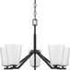 Vertex 5 Light 22.5 inch Matte Black Chandelier Ceiling Light