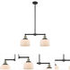 Franklin Restoration Large Bell LED 21 inch Black Antique Brass Chandelier Ceiling Light in Matte White Glass, Franklin Restoration
