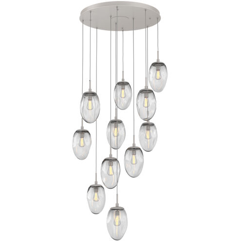 Meteo Incandescent 11 Light Beige Silver Chandelier Ceiling Light, Round Multi-Port