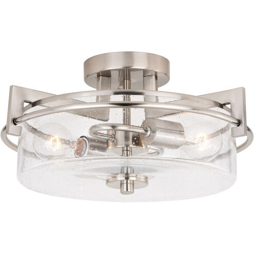 Addison 2 Light 15 inch Satin Nickel Semi-Flush Mount Ceiling Light