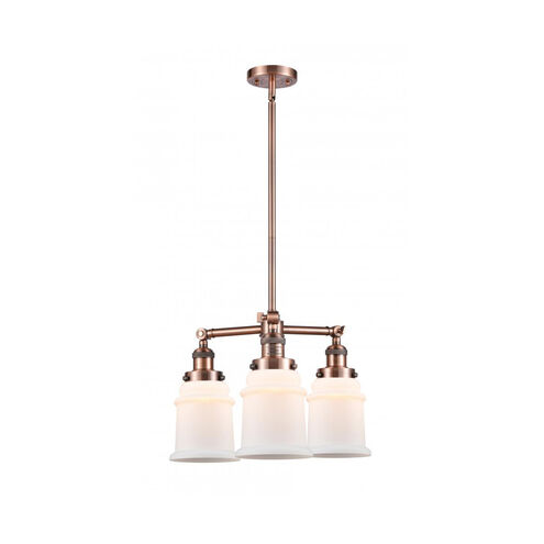 Franklin Restoration Canton LED 18 inch Antique Copper Chandelier Ceiling Light in Matte White Glass, Franklin Restoration