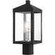 Nyack 1 Light 15.25 inch Black with Brushed Nickel Cluster Outdoor Post Top Lantern