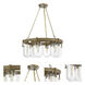Stovall 6 Light 30 inch Antique Brass and Oak Chandelier Ceiling Light, Wagon Wheel Style