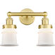 Canton 2 Light 14.25 inch Satin Gold Bath Vanity Light Wall Light in Matte White