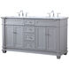 Wesley 60 X 21.5 X 35 inch Grey Vanity Sink Set in Gray