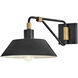 Brewster 1 Light 8.75 inch Black Oxide with Heritage Brass Outdoor Wall Mount