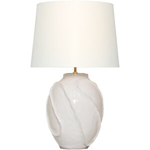 AERIN Idalia 28.25 inch 15.00 watt Glossy White Crackle Sculpted Table Lamp Portable Light