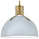 Argo LED 14 inch Pale Blue with Lacquered Brass Indoor Pendant Ceiling Light
