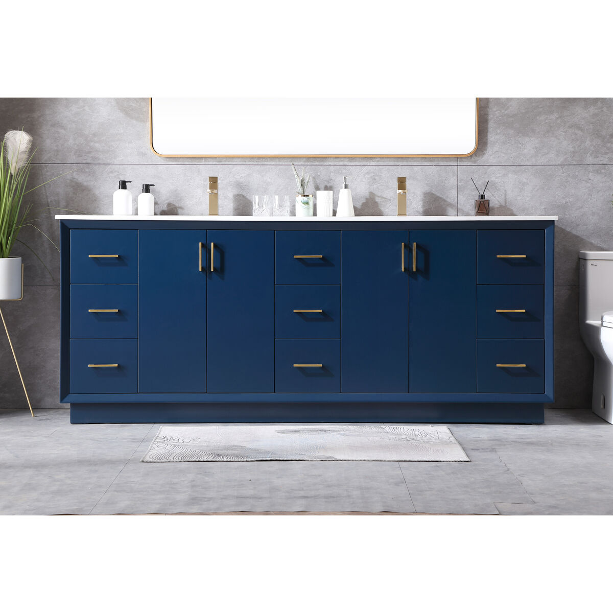 Hayes 84 X 22 X 35 inch Blue Vanity Sink Set