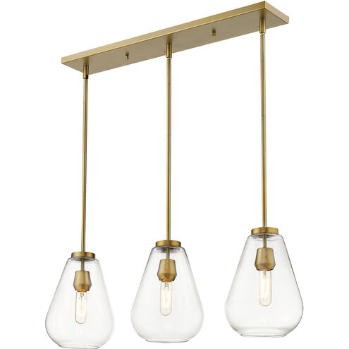 Ayra 3 Light 36 inch Olde Brass Island Ceiling Light