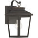 Great Outdoors Irvington Manor 1 Light 12 inch Chelesa Bronze Outdoor Wall Mount in Incandescent, Clear Glass