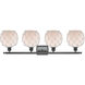 Ballston Farmhouse Rope 4 Light 36 inch Matte Black Bath Vanity Light Wall Light in White Glass with White Rope, Ballston
