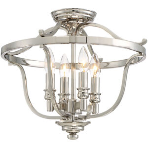 Audrey's Point 4 Light 17 inch Polished Nickel Semi Flush Mount Ceiling Light