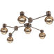 Cabochon Sconce & Flush Mount Wall Light in Amber, 2700K LED, Burnished Bronze with Novel Brass, Hub & Spoke