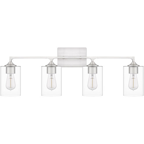 Prescott 4 Light 34 inch Brushed Nickel Bath Light Wall Light, Extra Large