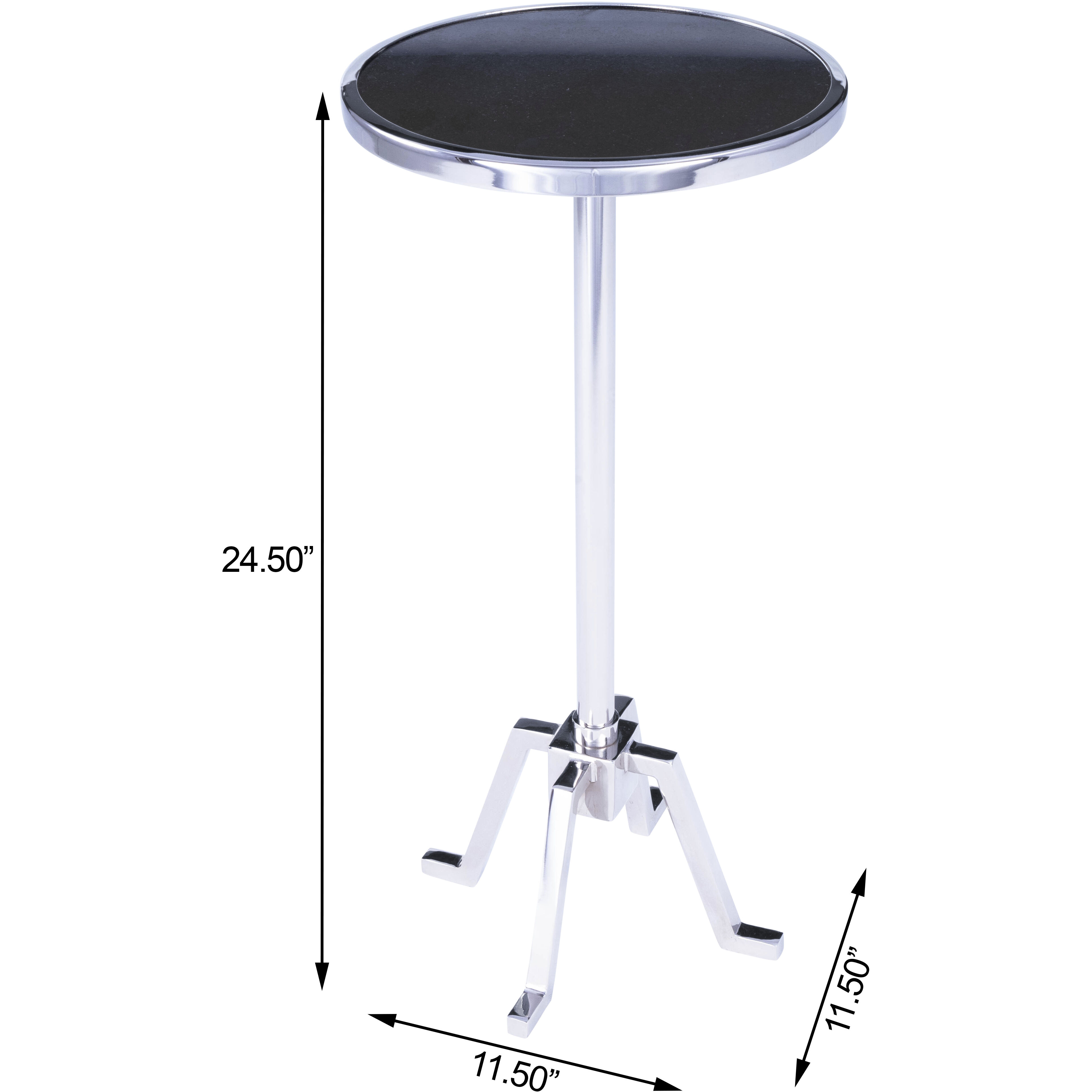 Sash Metal & Marble End or Side Table