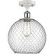 Ballston Large Farmhouse Chicken Wire LED 10 inch White and Polished Chrome Semi-Flush Mount Ceiling Light, Ballston
