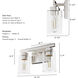 Hartland 2 Light 13 inch Brushed Nickel Vanity Light Wall Light, Medium