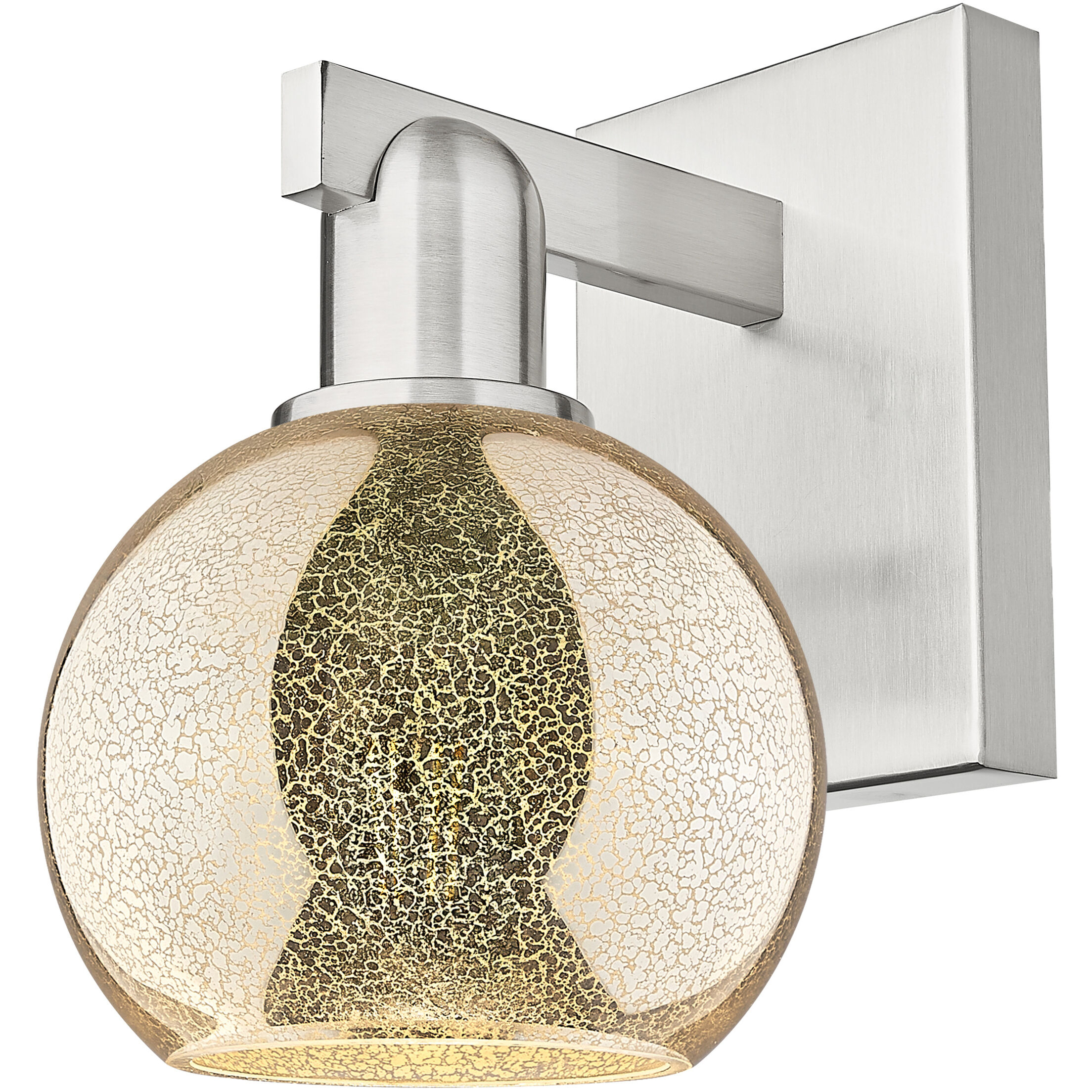 Arcadia Athens Armed Sconce Wall Light in Brushed Satin Nickel, Mercury