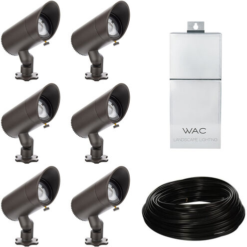 InterBeam Black 6.00 watt LED Spot and Flood Lighting in 3000K, Low Voltage Accent Light Kits, WAC Landscape