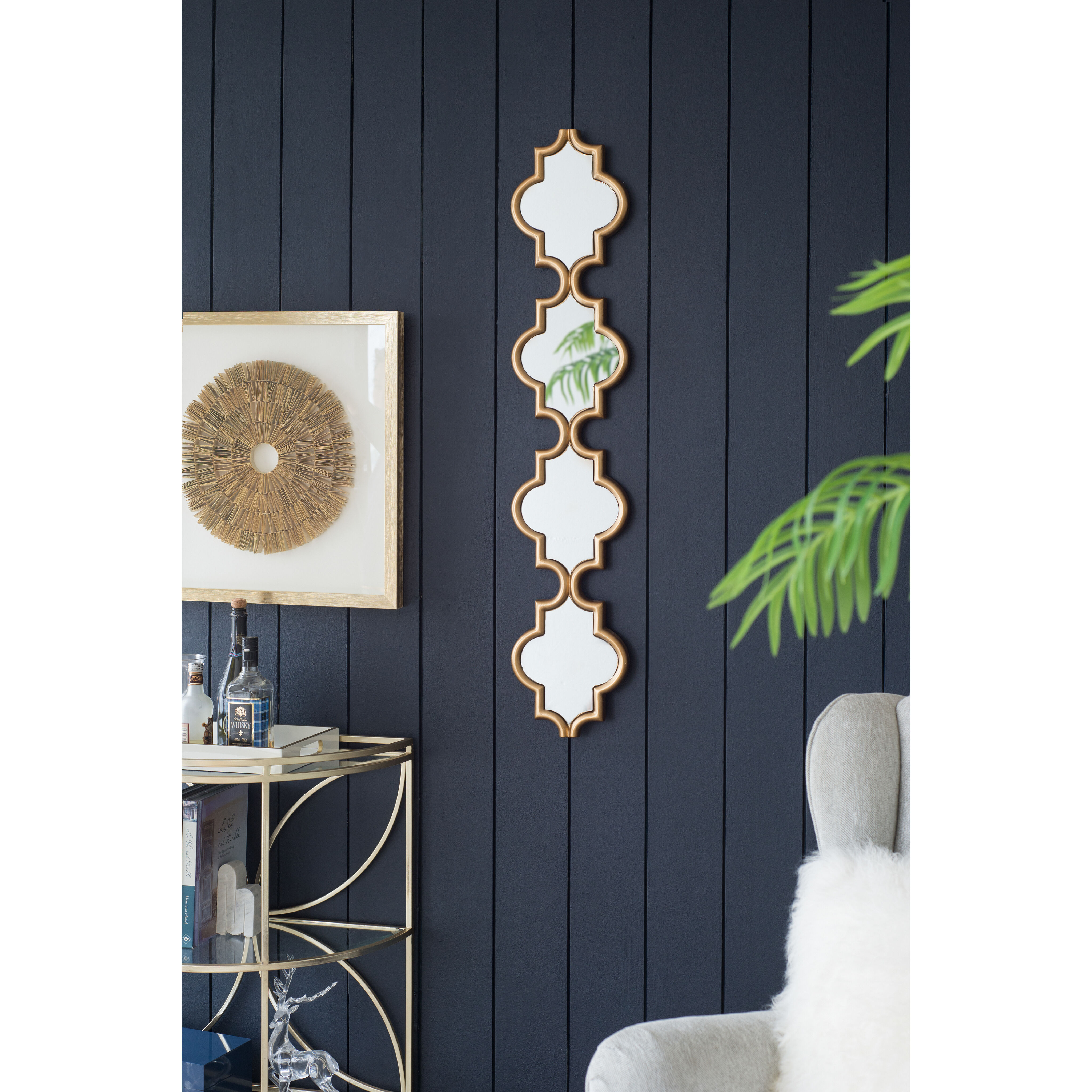 Madlyn 47 X 9.4 inch Gold Wall Mirror