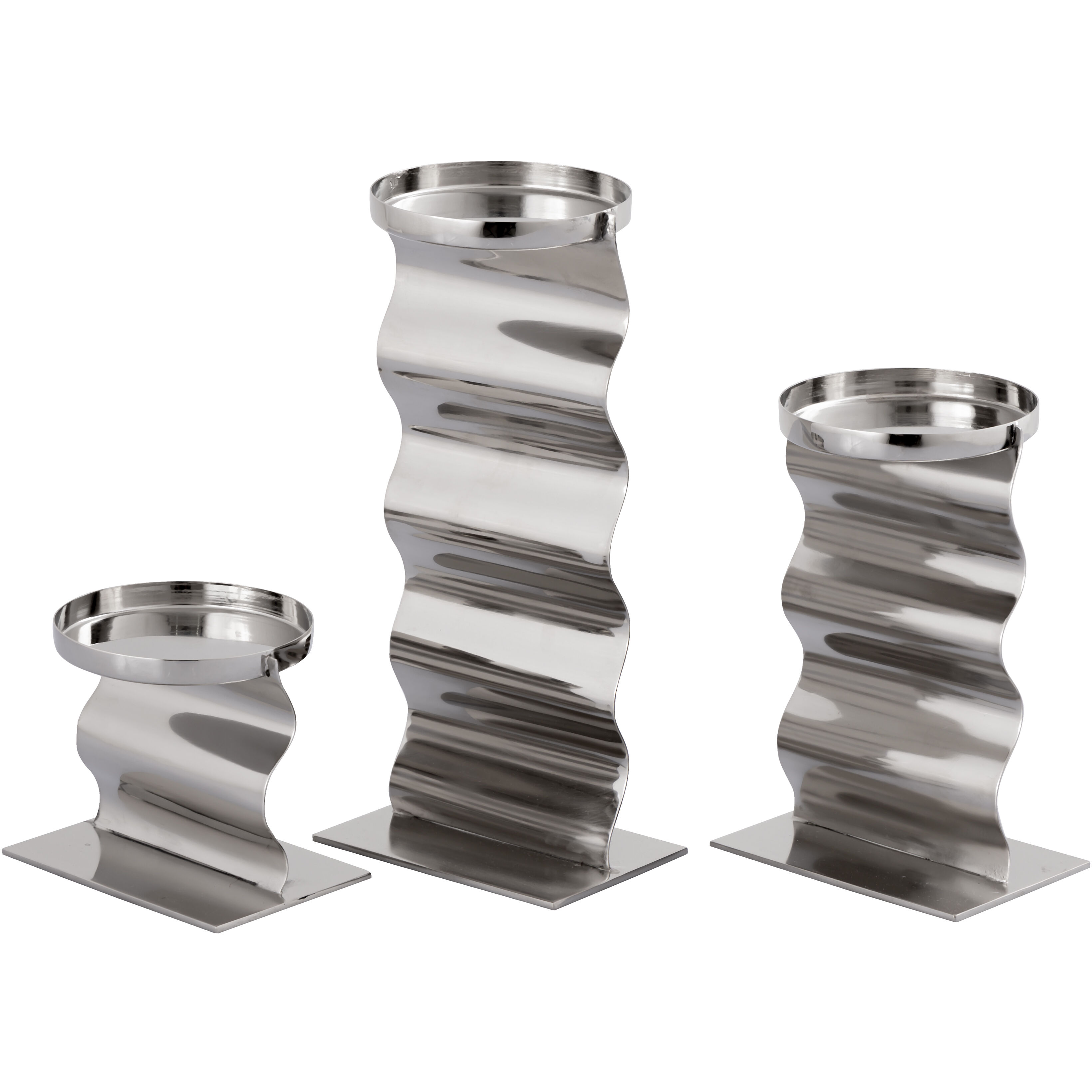Curve 9.5 X 4.5 inch Candleholder, Set of 3