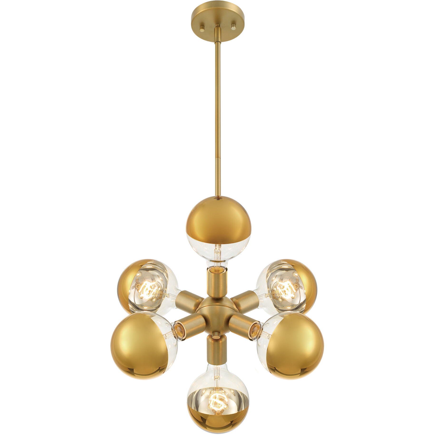 Gambit 6 Light 7 inch Brushed Gold Pendant Ceiling Light