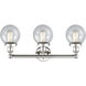 Beacon 3 Light 24.5 inch Polished Nickel Bath Vanity Light Wall Light in Seedy