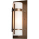 Banded 1 Light 12 inch Coastal Bronze Outdoor Sconce, Small