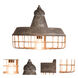 Anita Antique Gray Pendant Ceiling Light