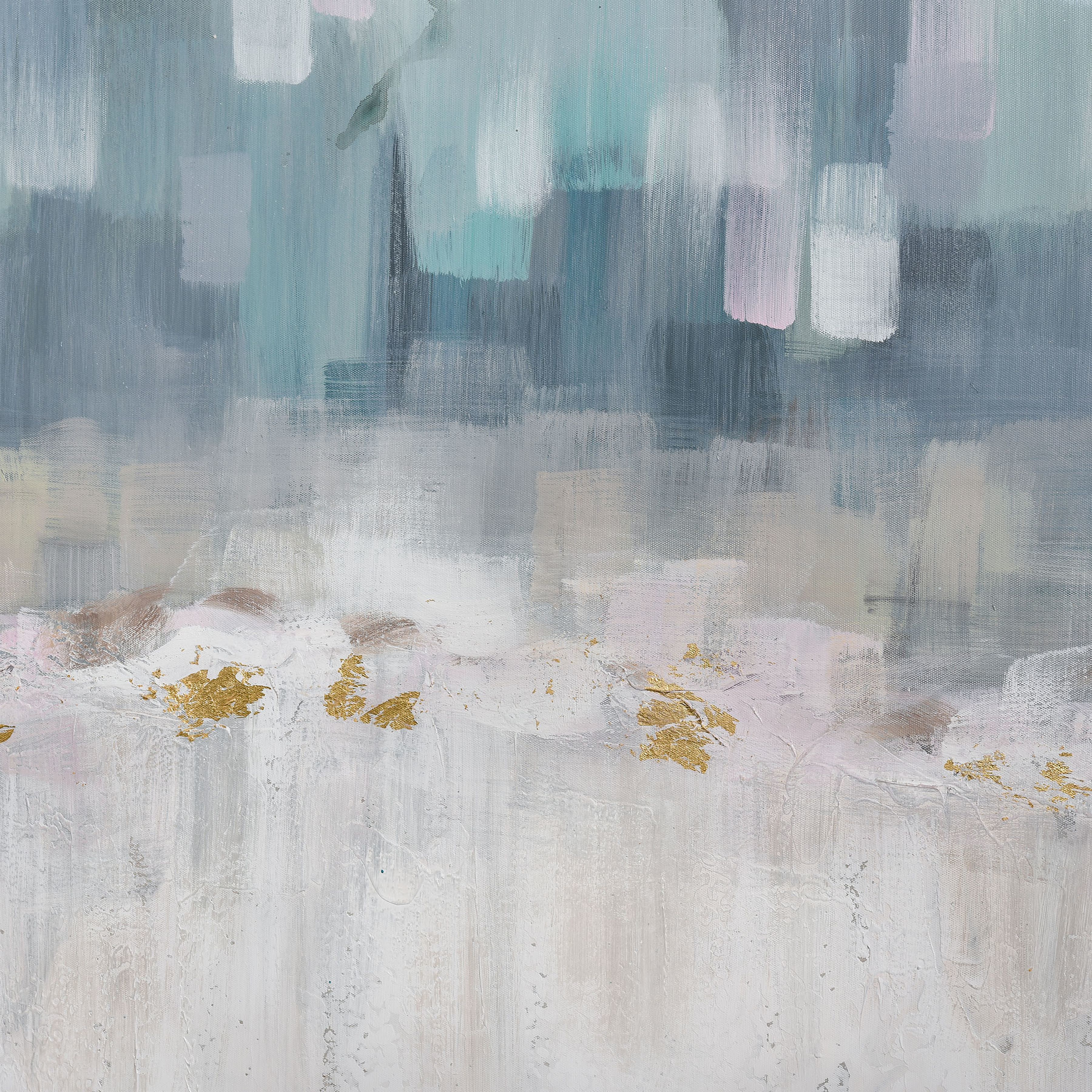 Remembrance Light Blue with Cream and Silver Framed Wall Art