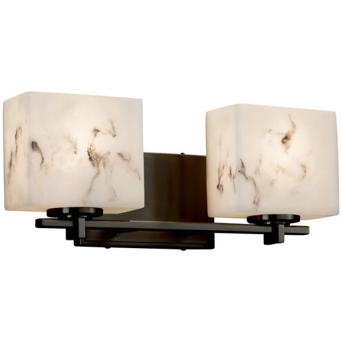 Lumenaria 2 Light 15.5 inch Dark Bronze Vanity Light Wall Light in Rectangle, Incandescent