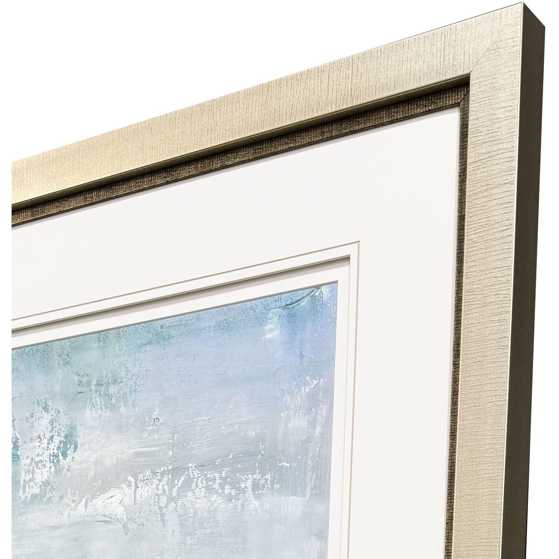 Serene Blue and Green and White Framed Art