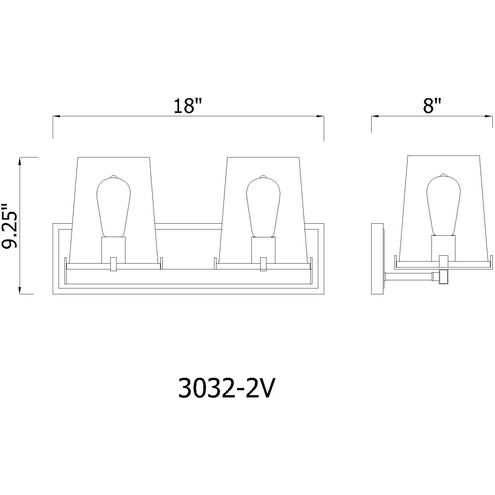 Callista 2 Light 18.25 inch Rubbed Brass Vanity Wall Light