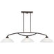 Somerset 3 Light 50 inch English Bronze Linear Chandelier Ceiling Light