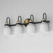 Milk 4 Light 30.5 inch Satin Brass Bath Vanity Light Wall Light in Black and Satin Brass