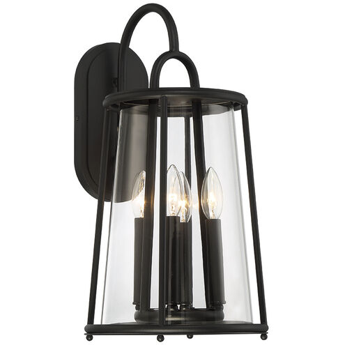 Daulle 6 Light 25 inch Satin Black Outdoor Wall Sconce