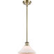 Ballston Orwell LED 8 inch Antique Brass Pendant Ceiling Light in Matte White Glass, Ballston