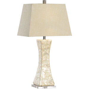 Town Square 32 inch 100.00 watt Faux IVory Penshell/Clear Table Lamp Portable Light