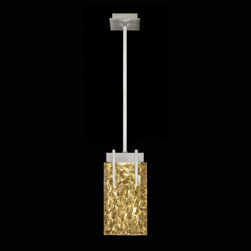 Terra LED 7.75 inch Silver Pendant Ceiling Light in Gold Studio Glass