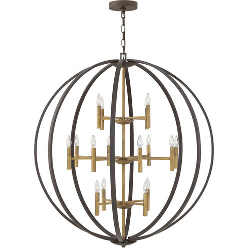 Euclid 16 Light 44 inch Spanish Bronze with Heirloom Brass Indoor Chandelier Ceiling Light