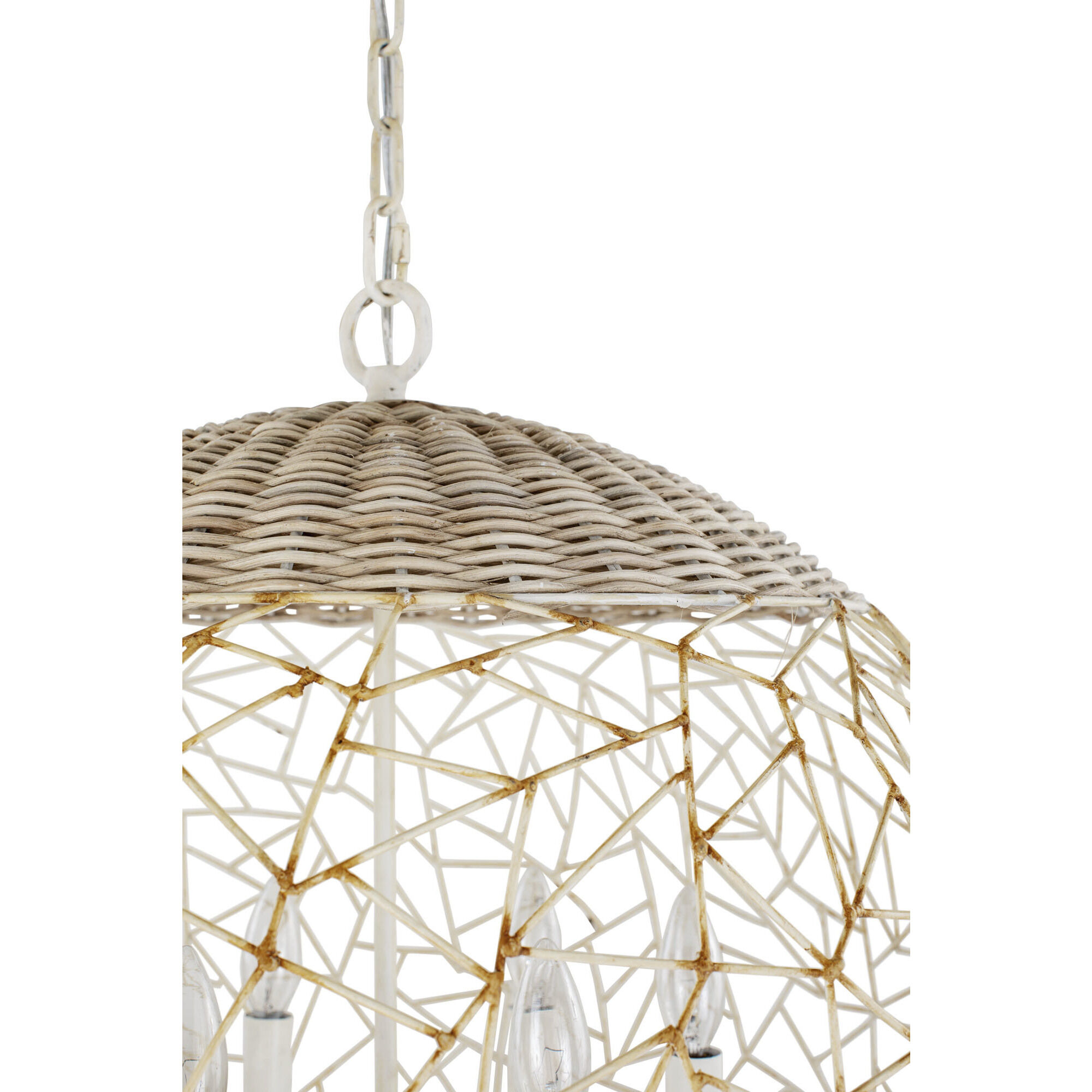 Cayman 6 Light 24 inch Country White Pendant Ceiling Light